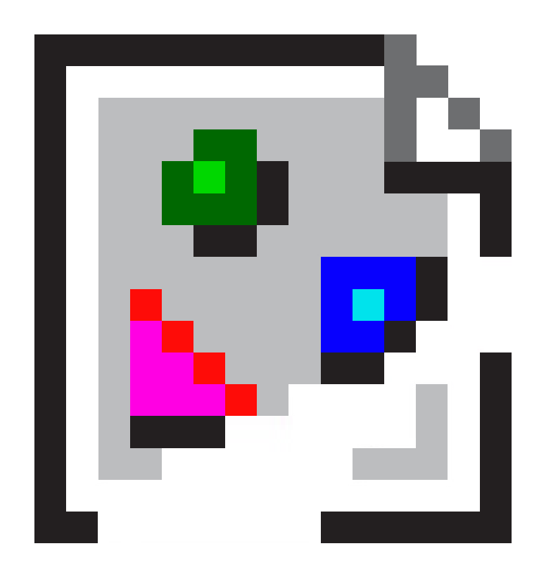 La prima icona dell'immagine spezzata nella Storia del web, a pixel grossi